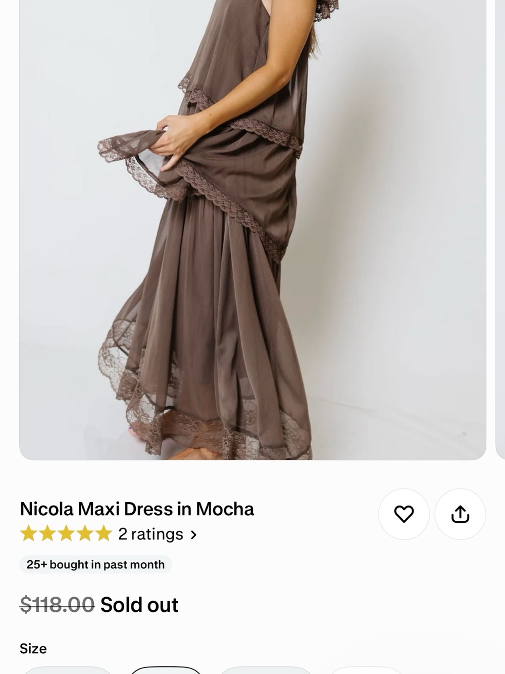 Worth Collective Mocha Lace-Trim Maxi Dress